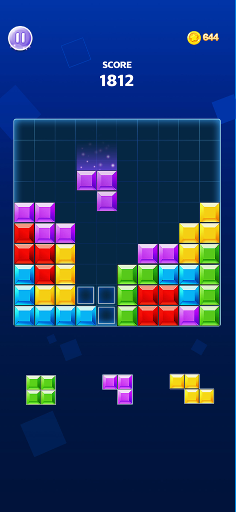Block Puz - Block Blast Puzzle - Pantalla de juego de Block Puz que muestra coloridos bloques en una cuadrícula