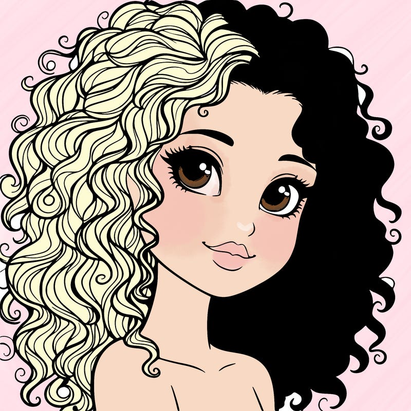 realistic girl with curly hair