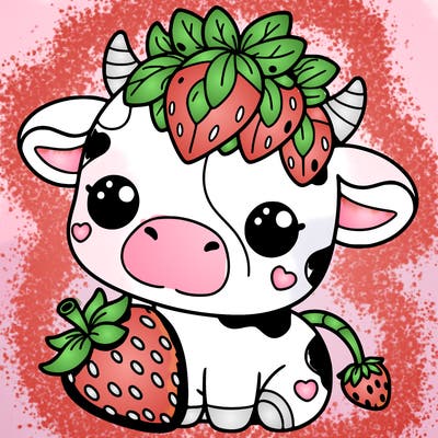 cute strawberry cow