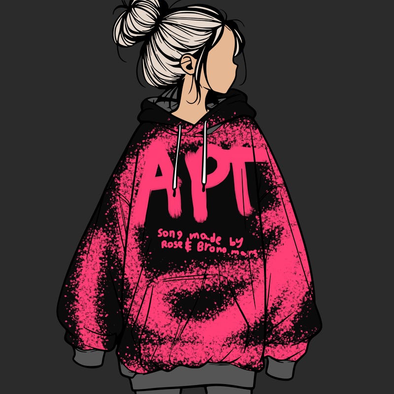 realistic girl with a oversized sweatshirt on and a bun