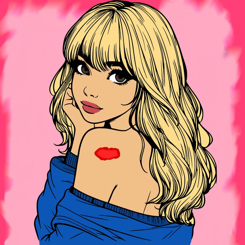 realistic girl with bangs looking over her shoulder