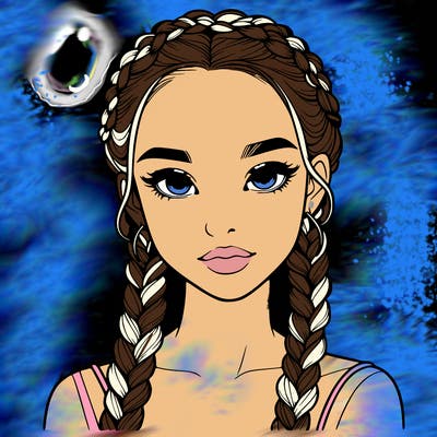 realistic girl with braids