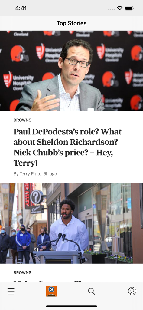 Browns News - ローカルスポーツ記事を特集したブラウンズニュースモバイルアプリのトップストーリーフィード。