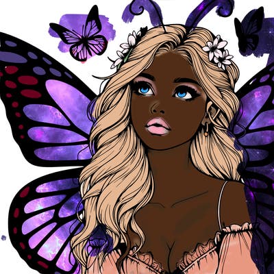 butterfly fairy realistic girl