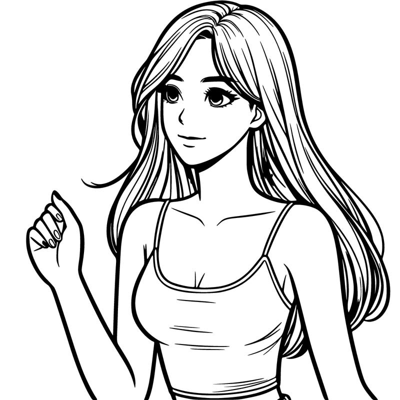 girl in tank top realistic