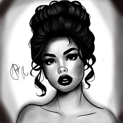 realistic girl wearing a 90s style up due and have full lips