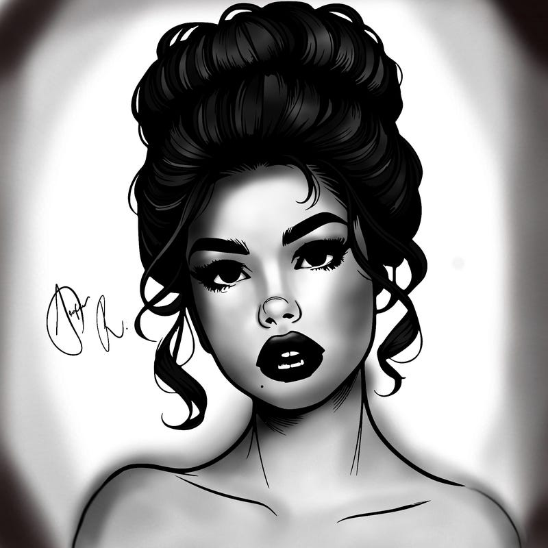 realistic girl wearing a 90s style up due and have full lips