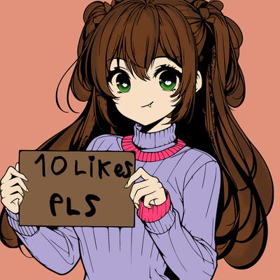 realistic pretty anime girl holding blank sign