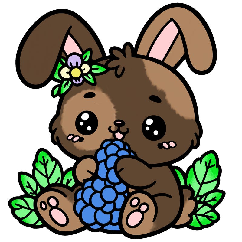 cute bunny eating raspberries