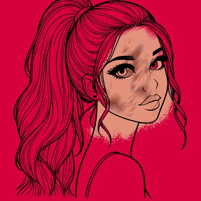 realistic pretty girl with high pony tail