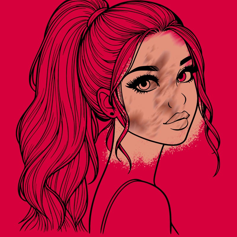 realistic pretty girl with high pony tail