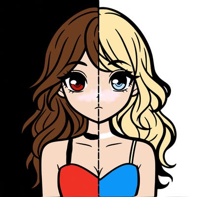 a split of a girl