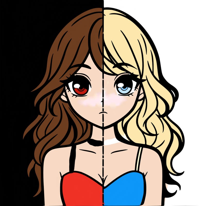 a split of a girl