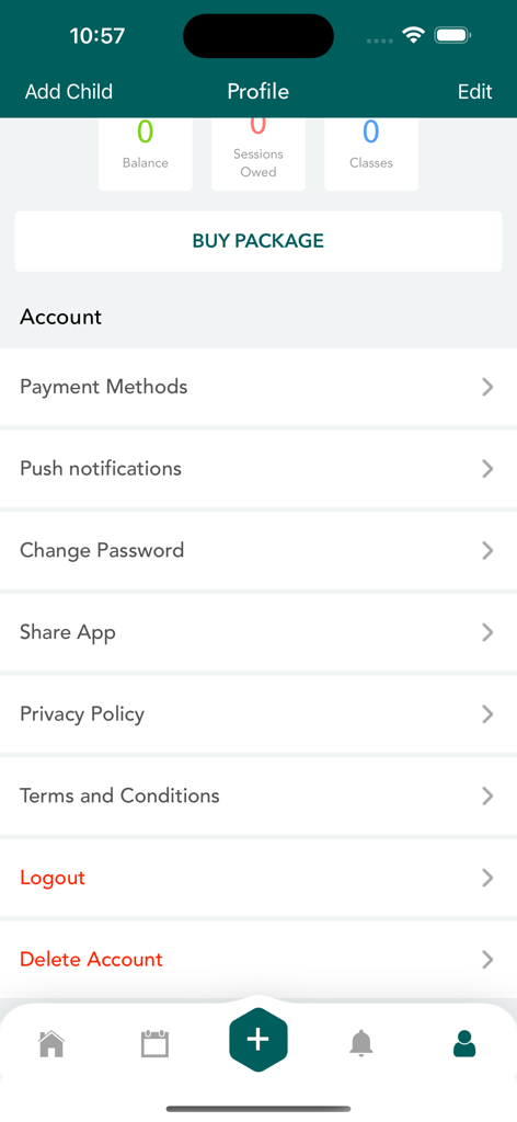 Namat Beirut - The user profile and account settings screen of the Namat Beirut wellness booking app.