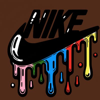 dripping nike logo