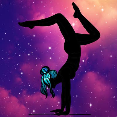 a woman doing a handstand