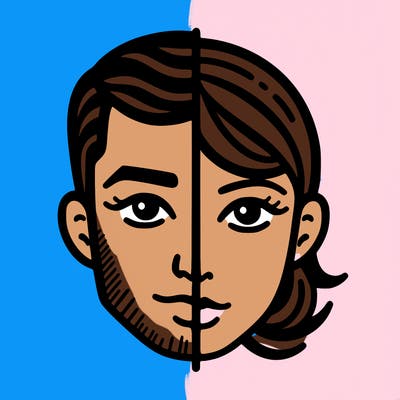 people face split