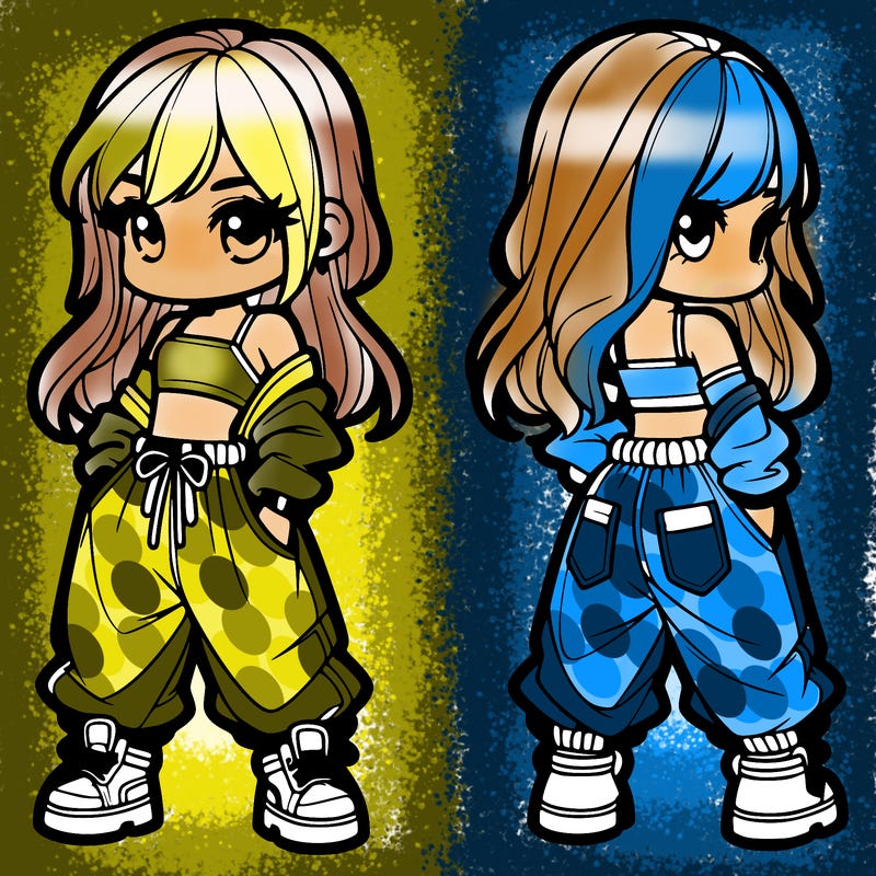 girl in crop top and baggy pants