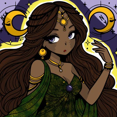 a beautiful goddess of the night nyx