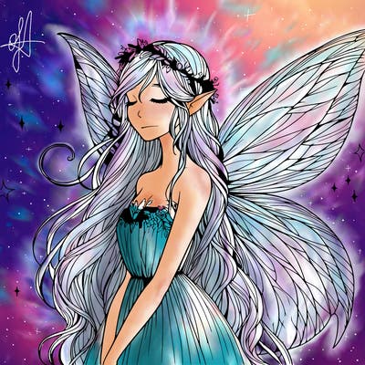 ethereal realistic fairy girl