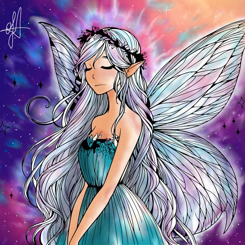 ethereal realistic fairy girl