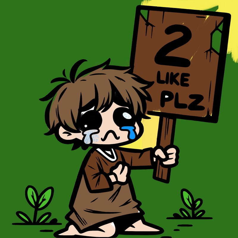 small poor toddler crying with sign that says 2 like plz
