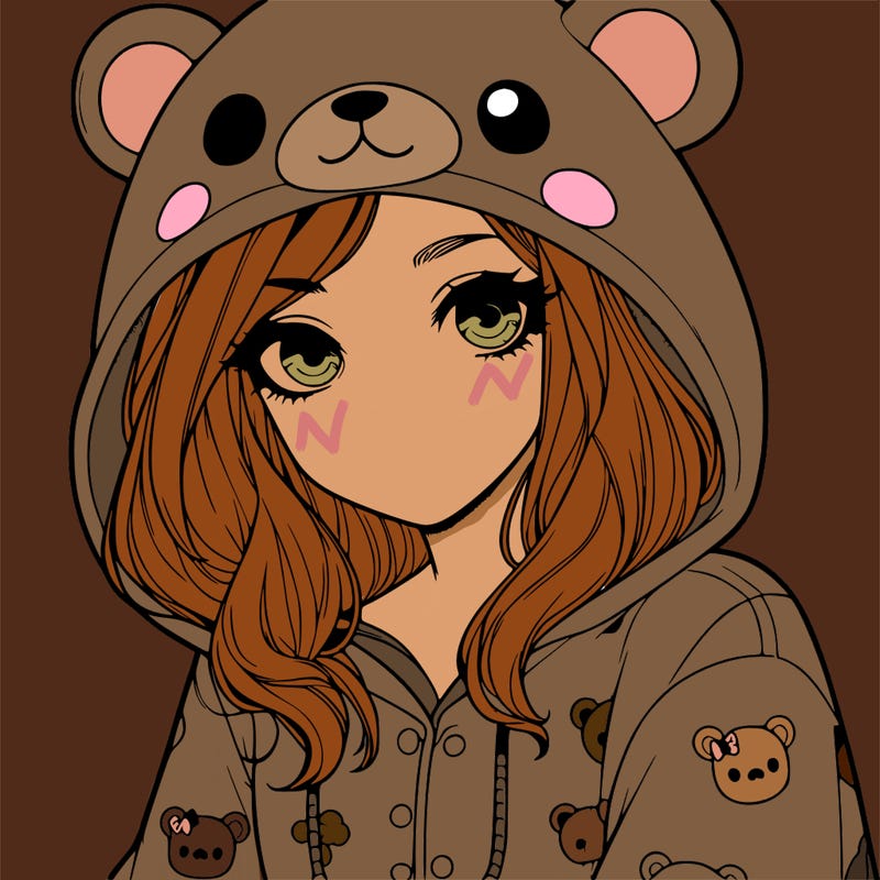 realistic girl in animal pjs hoodie
