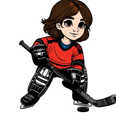 realistic girl hockey player