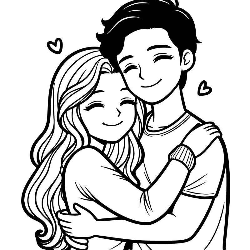 boyfriend hugging girlfriend adults