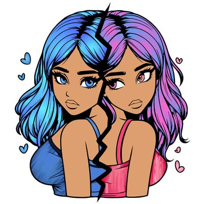 realistic girl split