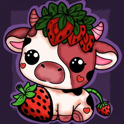cute strawberry cow