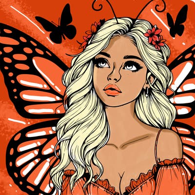 butterfly fairy realistic girl