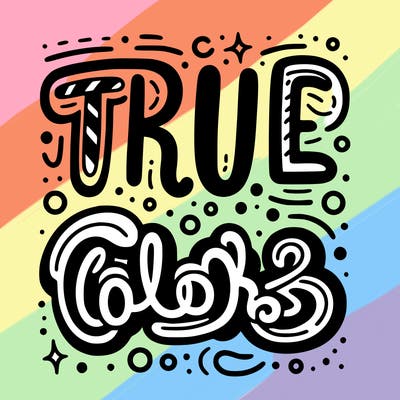 "true colors" written