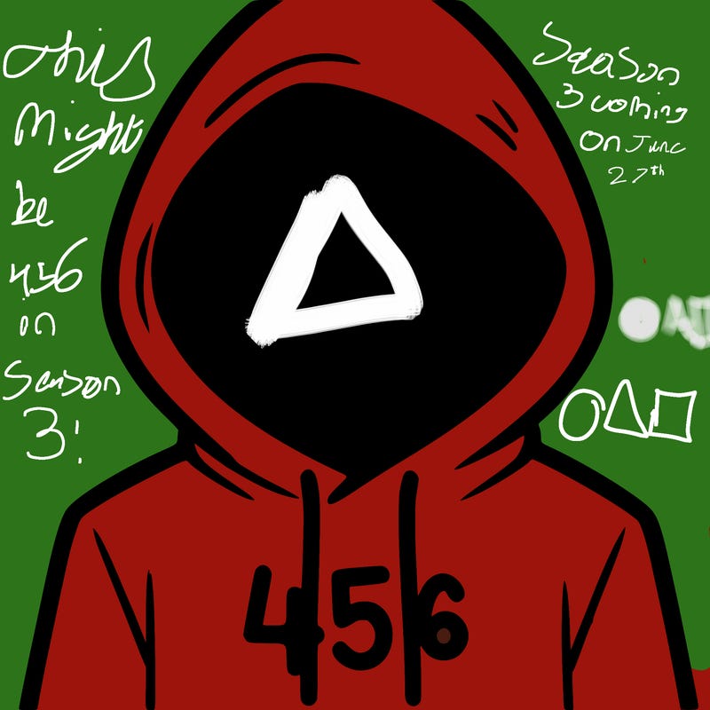a person with non face waering a hoodie with a 456 symbol
