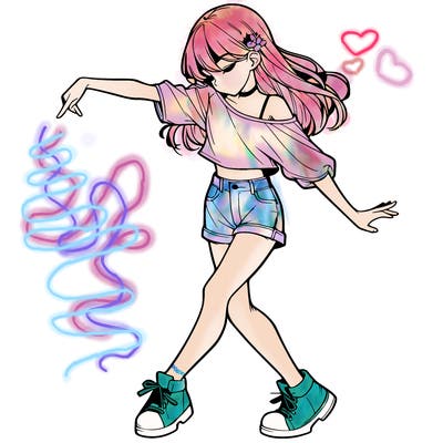 realistic girl danceing