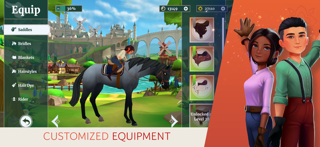 Wildshade Fantasy Horse Races - Customizing horse equipment and saddles in Wildshade Fantasy Horse Races