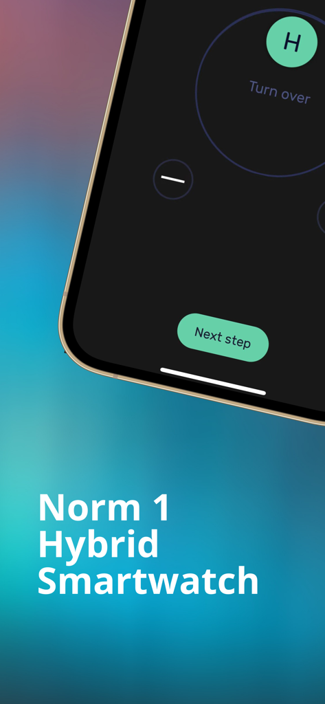 NORM Connect - Calibration screen for the Norm 1 Hybrid Smartwatch in the NORM Connect app.