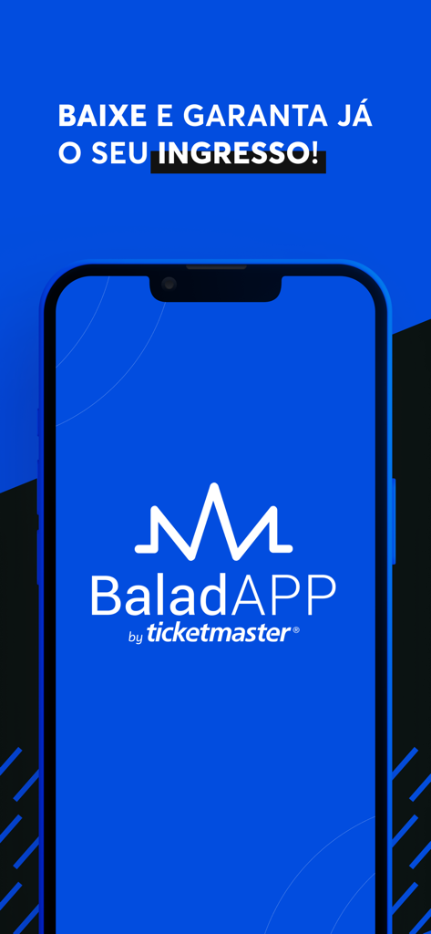 BaladAPP - Ticketmasterブランドのスマートフォン画面にBaladAPPロゴが表示されています