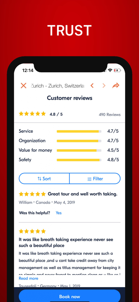 Switzerland Travel Guide app customer reviews and ratings screen