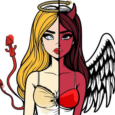 devil vs angel realistic girl