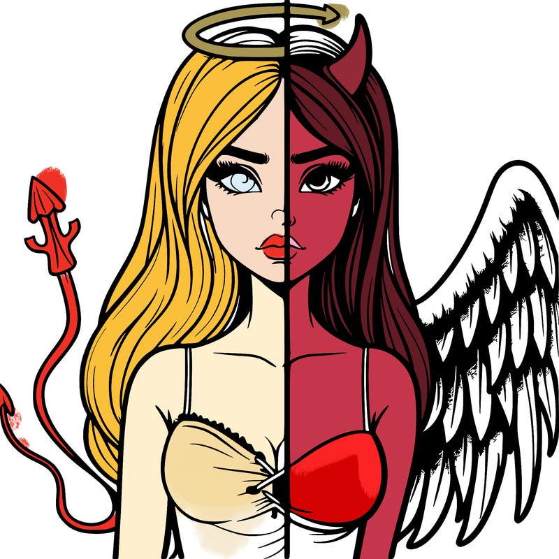 devil vs angel realistic girl