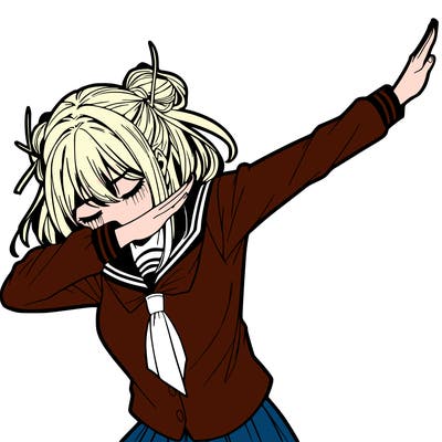 manga girl doing the dab