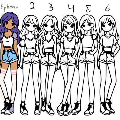 a group of girls wearing crop tops and shorts