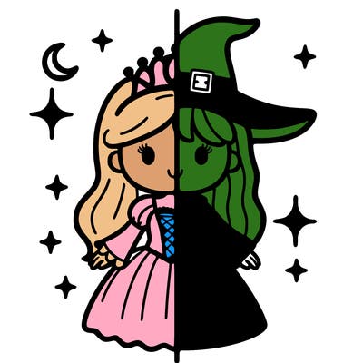split princess and witch