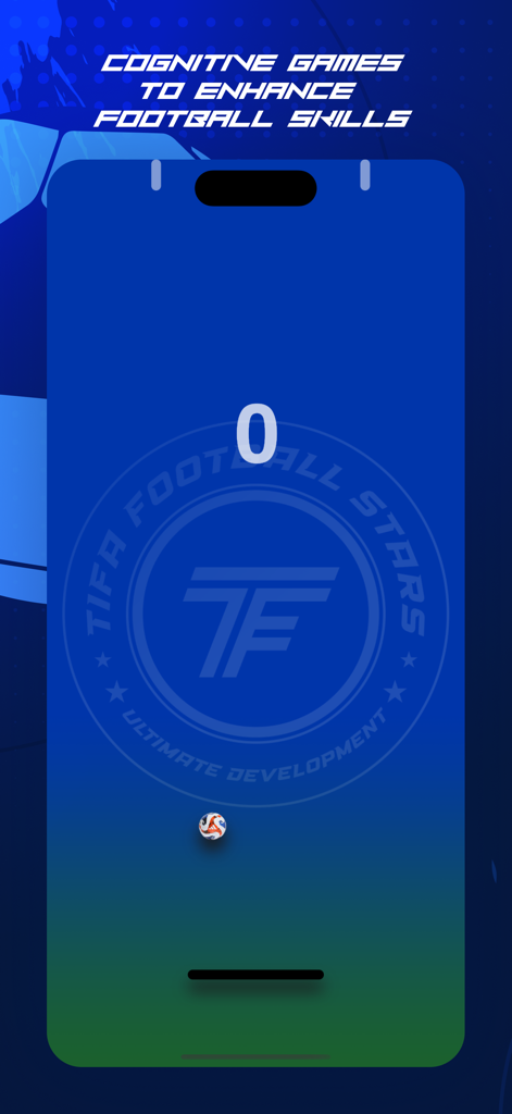 TIFA FOOTBALL STARS - Cognitive agility game interface in the TIFA Football Stars soccer training app