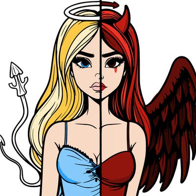 devil vs angel realistic girl