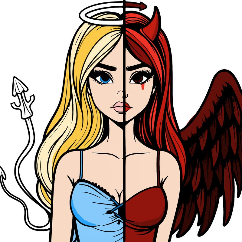 devil vs angel realistic girl