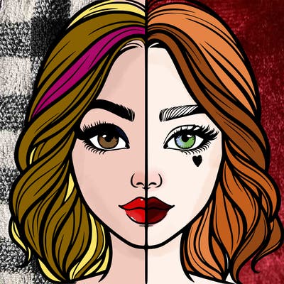 realistic girl split half