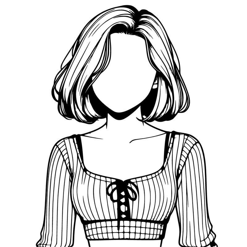 realistic girl faceless with crop top