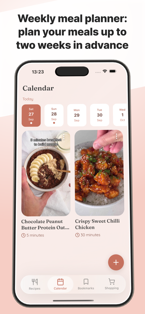 Whisk: Recipe Keeper & Planner - Weekly meal planner interface in the Whisk app